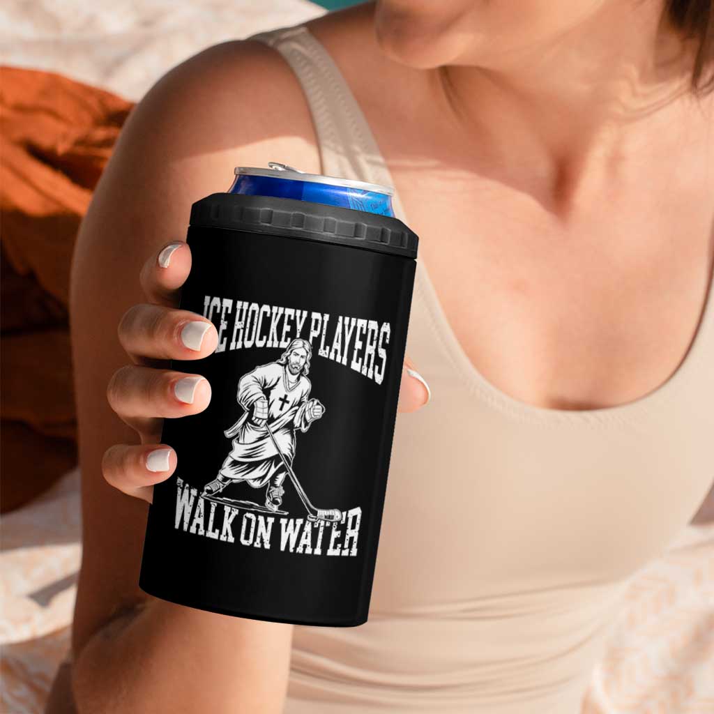 Jesus Ice Hockey Players Walk On Water 4 in 1 Can Cooler Tumbler Funny Christian Gift - Wonder Print Shop