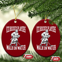 Jesus Ice Hockey Players Walk On Water Ceramic Ornament Funny Christian Gift - Wonder Print Shop