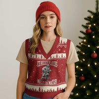 Jesus Ice Hockey Players Walk On Water V-Neck Knit Sweater Vest Funny Christian Gift - Wonder Print Shop