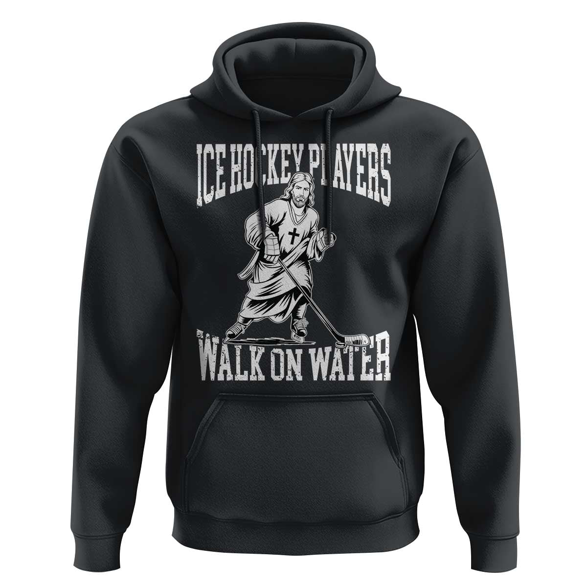 Jesus Ice Hockey Players Walk On Water Hoodie Funny Christian Gift - Wonder Print Shop