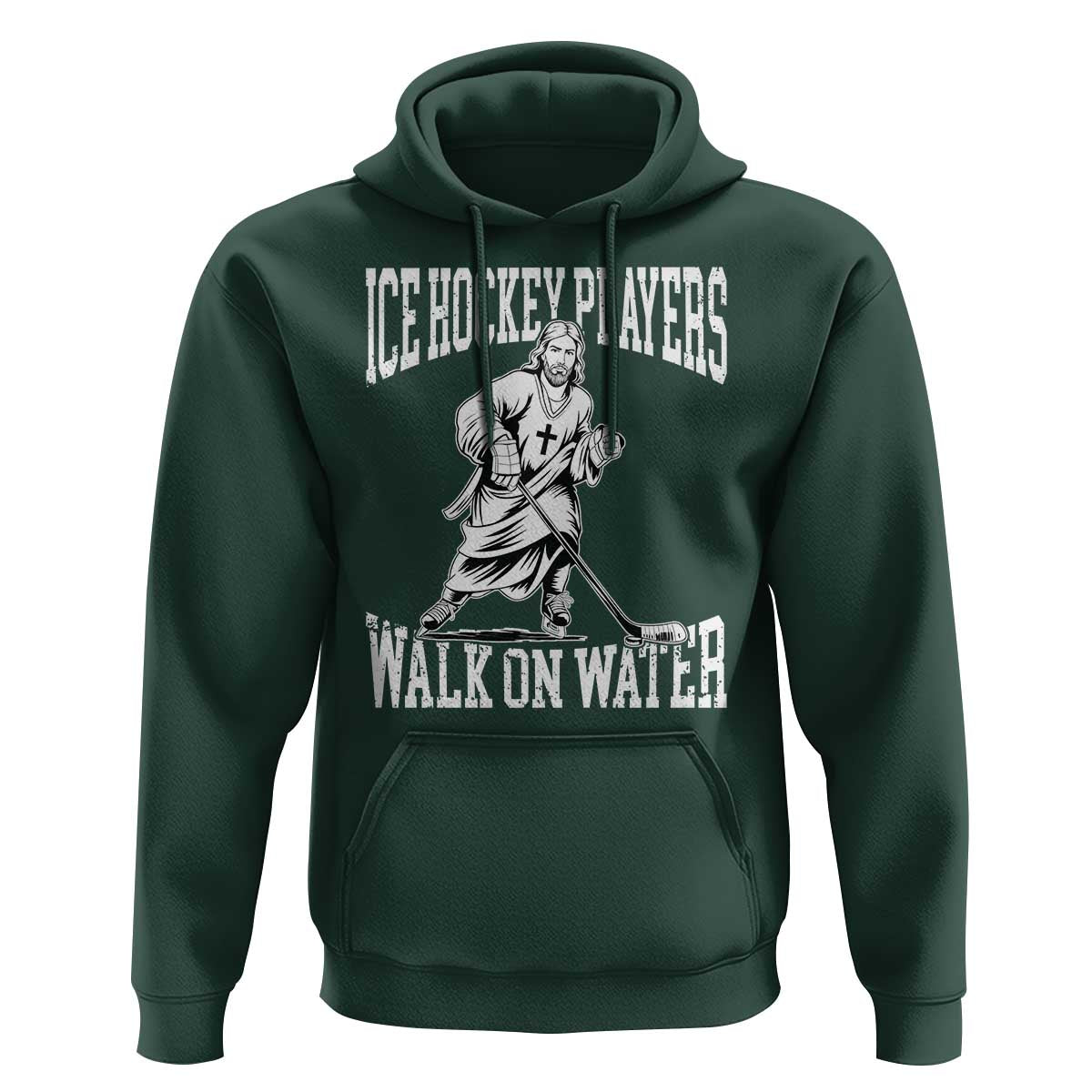 Jesus Ice Hockey Players Walk On Water Hoodie Funny Christian Gift - Wonder Print Shop
