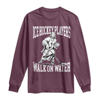 Jesus Ice Hockey Players Walk On Water Long Sleeve Shirt Funny Christian Gift - Wonder Print Shop