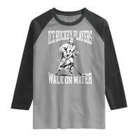 Jesus Ice Hockey Players Walk On Water Raglan Shirt Funny Christian Gift - Wonder Print Shop