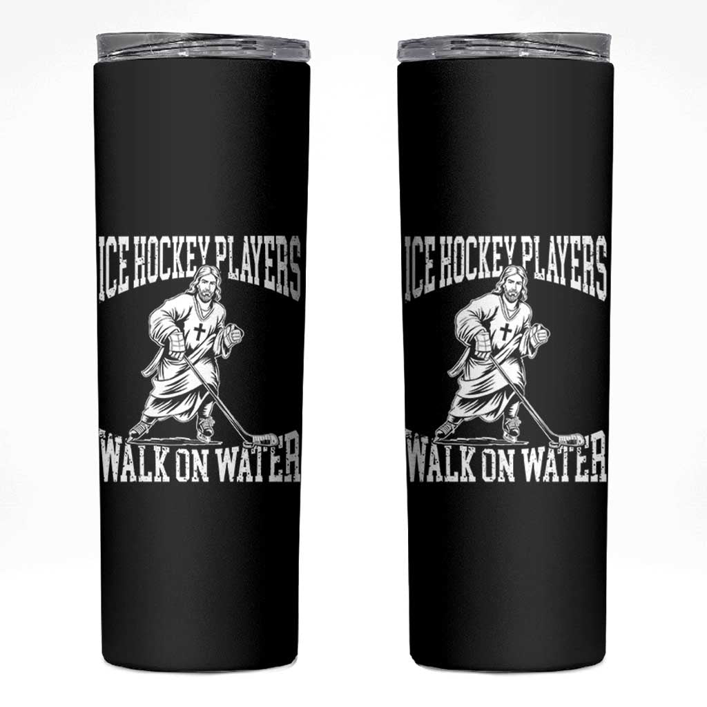 Jesus Ice Hockey Players Walk On Water Skinny Tumbler Funny Christian Gift - Wonder Print Shop