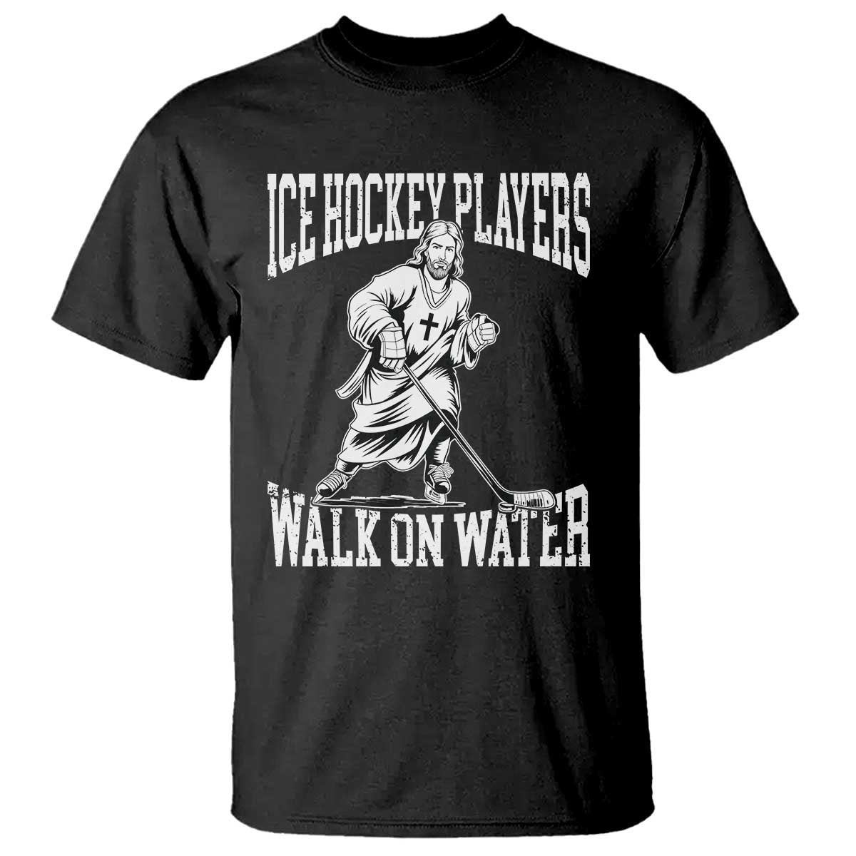 Jesus Ice Hockey Players Walk On Water T Shirt Funny Christian Gift - Wonder Print Shop