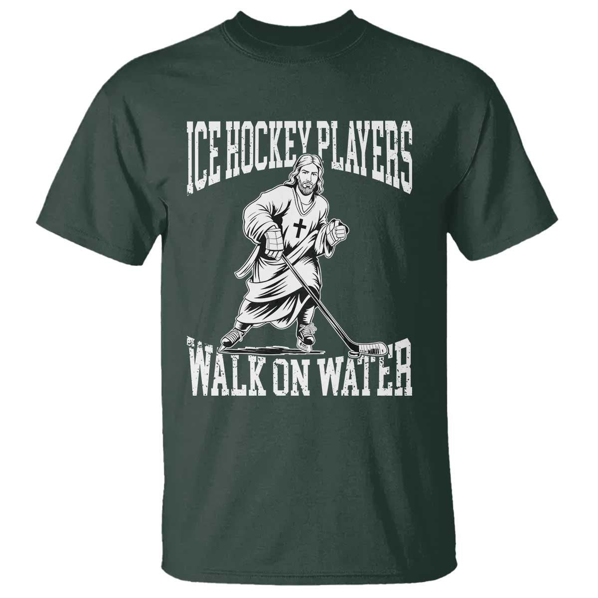 Jesus Ice Hockey Players Walk On Water T Shirt Funny Christian Gift - Wonder Print Shop