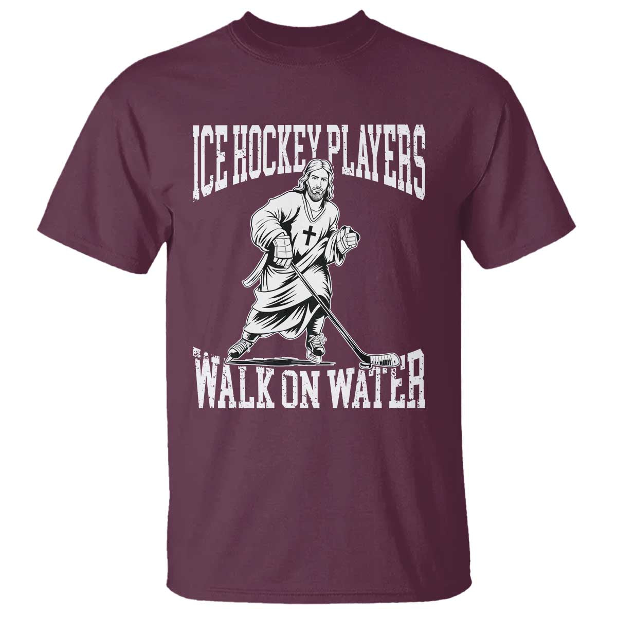 Jesus Ice Hockey Players Walk On Water T Shirt Funny Christian Gift - Wonder Print Shop