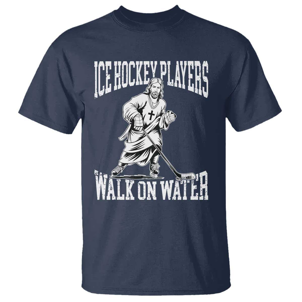 Jesus Ice Hockey Players Walk On Water T Shirt Funny Christian Gift - Wonder Print Shop