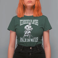Jesus Ice Hockey Players Walk On Water T Shirt For Women Funny Christian Gift - Wonder Print Shop