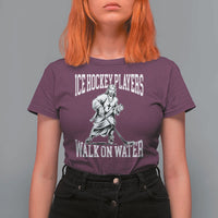 Jesus Ice Hockey Players Walk On Water T Shirt For Women Funny Christian Gift - Wonder Print Shop