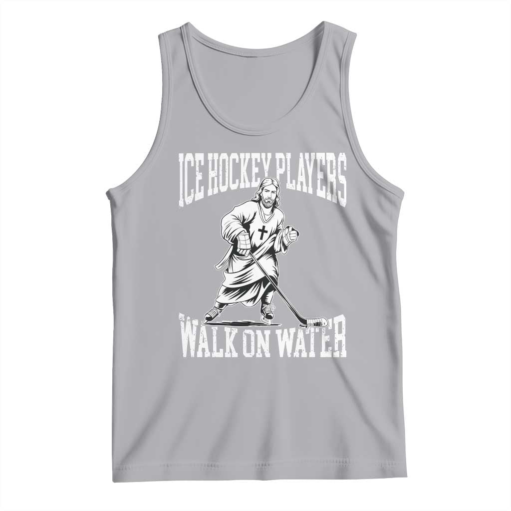 Jesus Ice Hockey Players Walk On Water Tank Top Funny Christian Gift - Wonder Print Shop