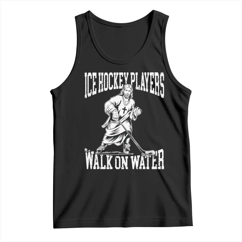 Jesus Ice Hockey Players Walk On Water Tank Top Funny Christian Gift - Wonder Print Shop