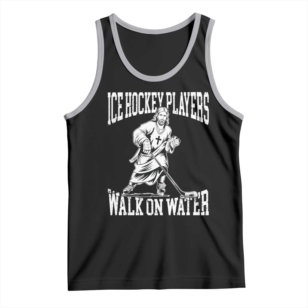 Jesus Ice Hockey Players Walk On Water Tank Top Funny Christian Gift - Wonder Print Shop