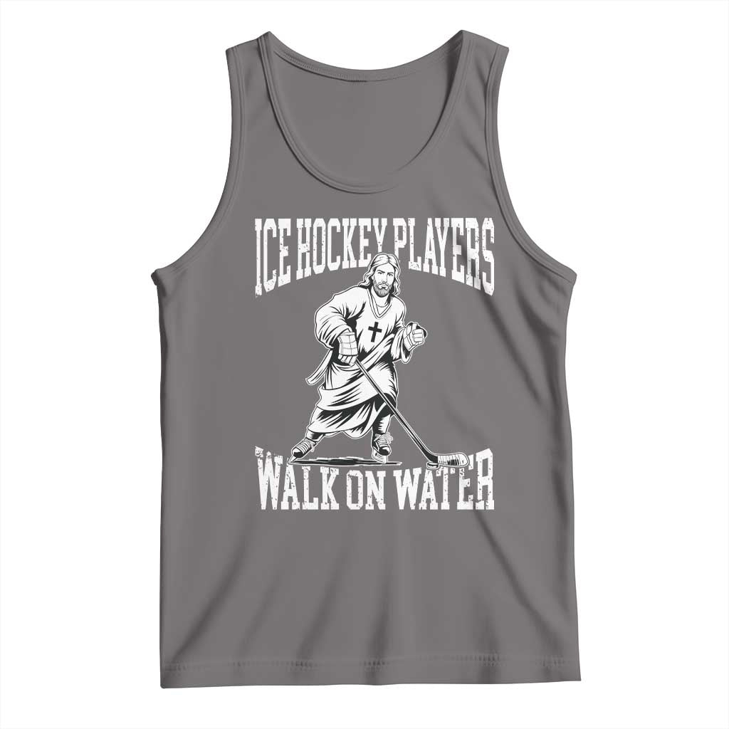 Jesus Ice Hockey Players Walk On Water Tank Top Funny Christian Gift - Wonder Print Shop