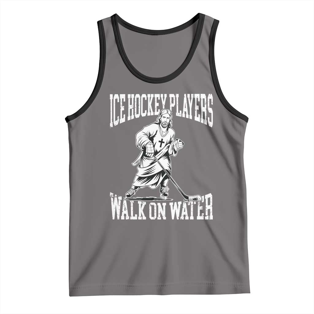 Jesus Ice Hockey Players Walk On Water Tank Top Funny Christian Gift - Wonder Print Shop