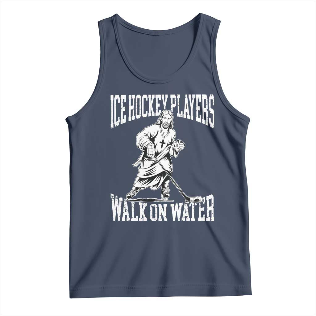 Jesus Ice Hockey Players Walk On Water Tank Top Funny Christian Gift - Wonder Print Shop