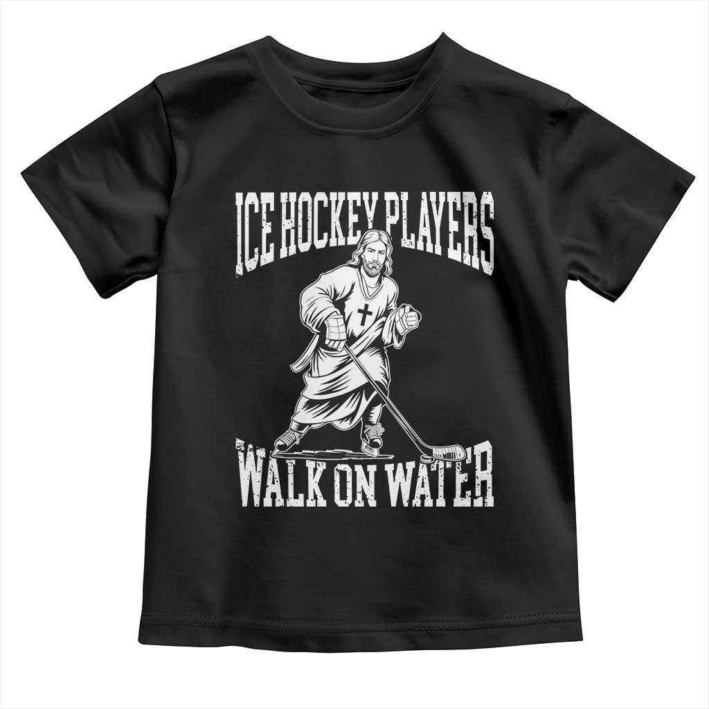 Jesus Ice Hockey Players Walk On Water Toddler T Shirt Funny Christian Gift - Wonder Print Shop
