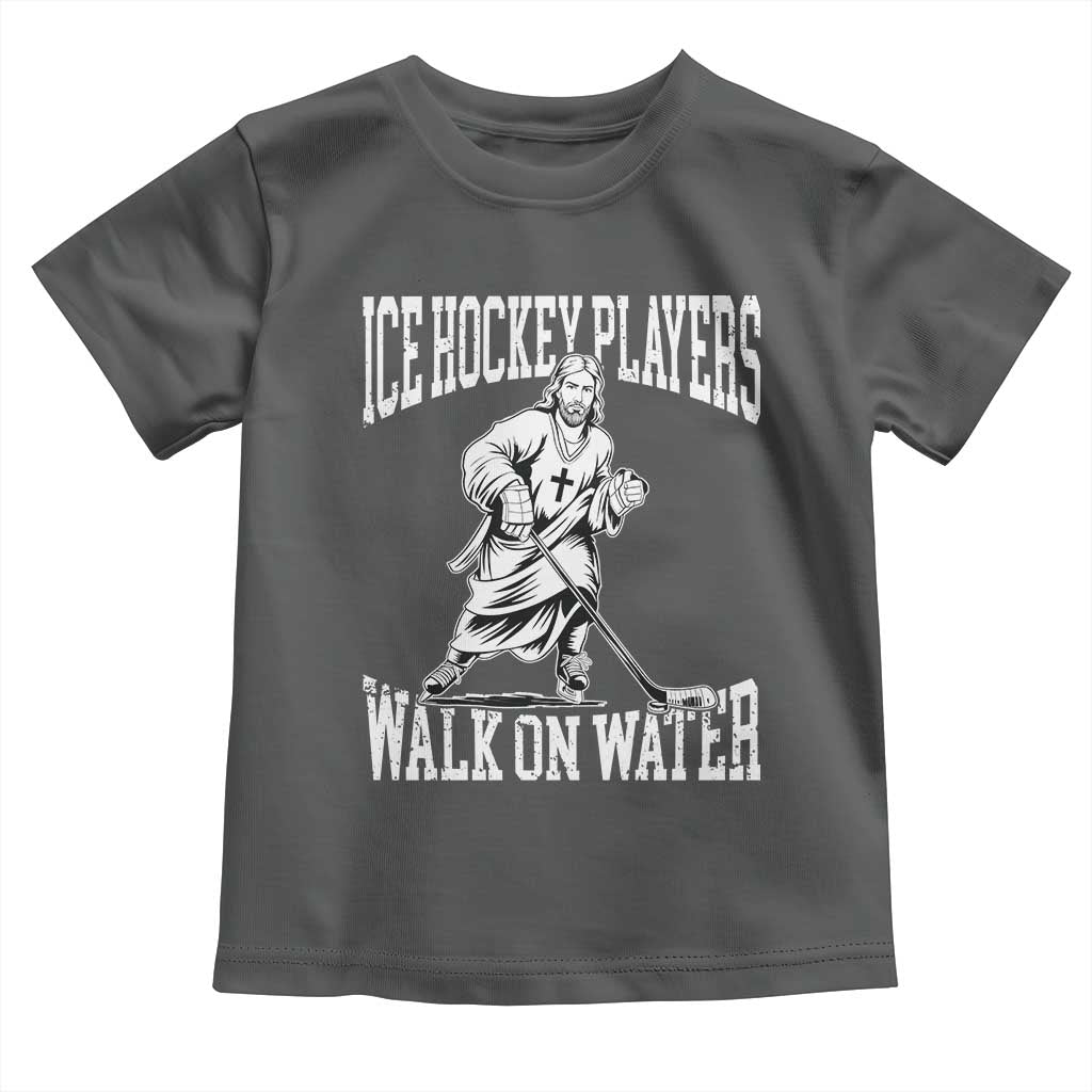 Jesus Ice Hockey Players Walk On Water Toddler T Shirt Funny Christian Gift - Wonder Print Shop