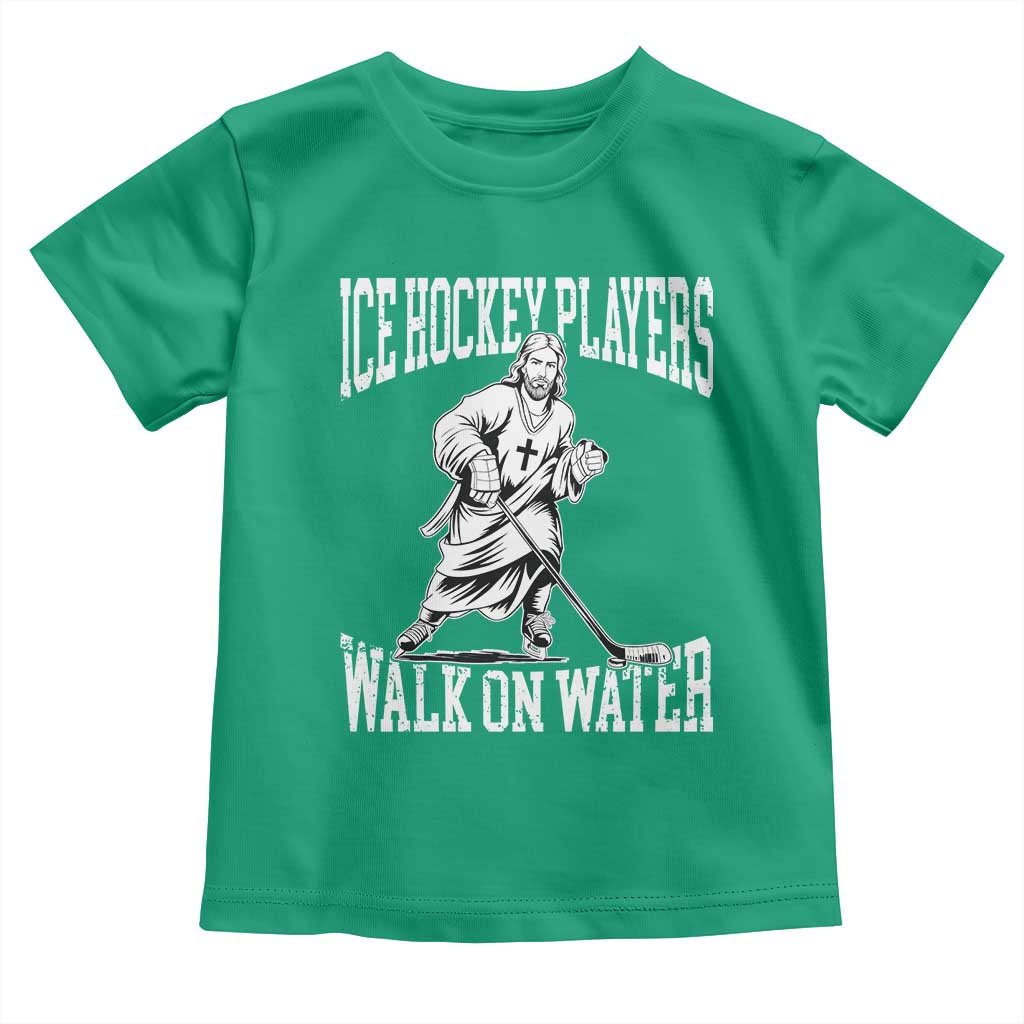 Jesus Ice Hockey Players Walk On Water Toddler T Shirt Funny Christian Gift - Wonder Print Shop