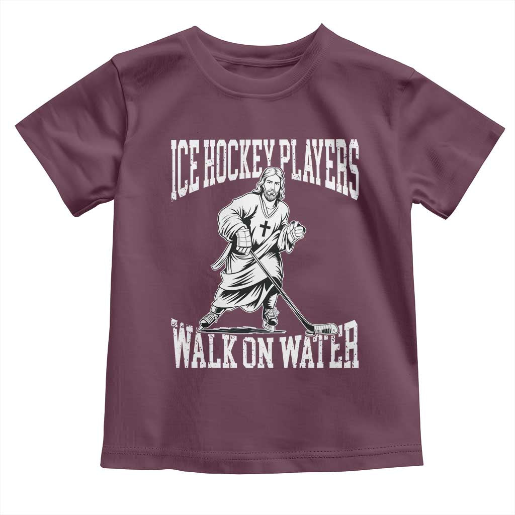 Jesus Ice Hockey Players Walk On Water Toddler T Shirt Funny Christian Gift - Wonder Print Shop