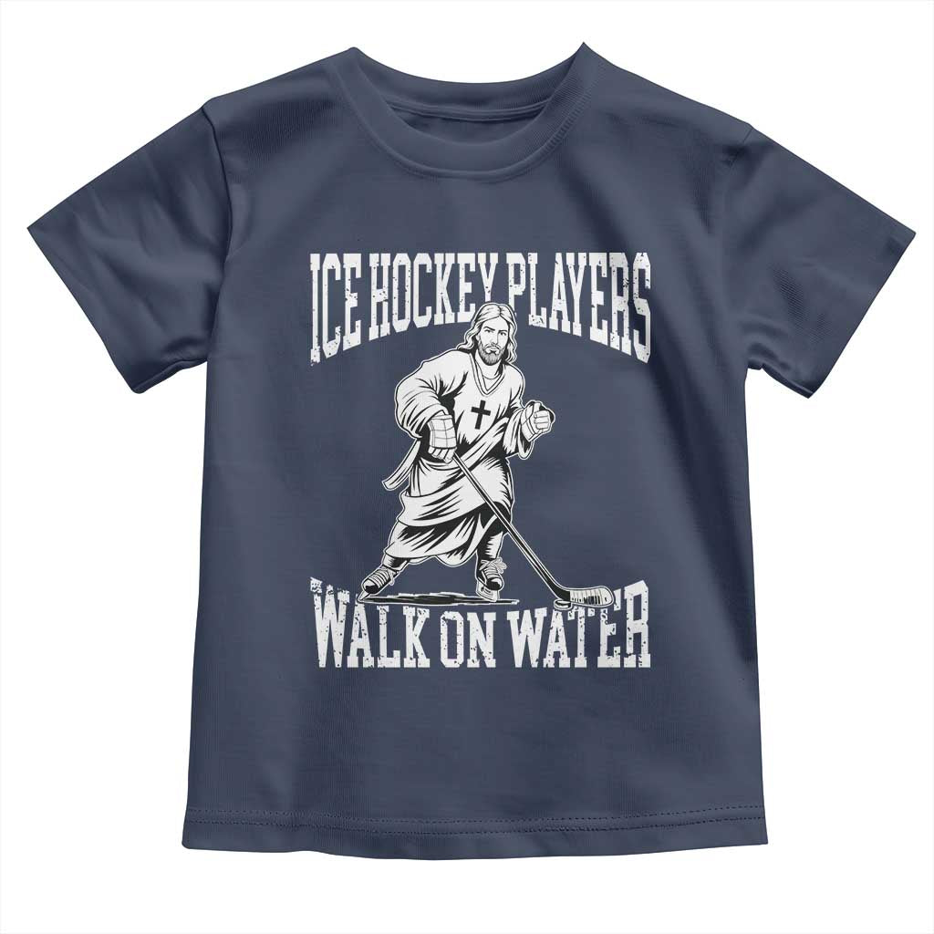 Jesus Ice Hockey Players Walk On Water Toddler T Shirt Funny Christian Gift - Wonder Print Shop