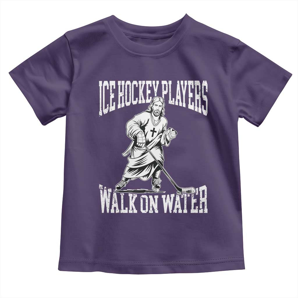 Jesus Ice Hockey Players Walk On Water Toddler T Shirt Funny Christian Gift - Wonder Print Shop