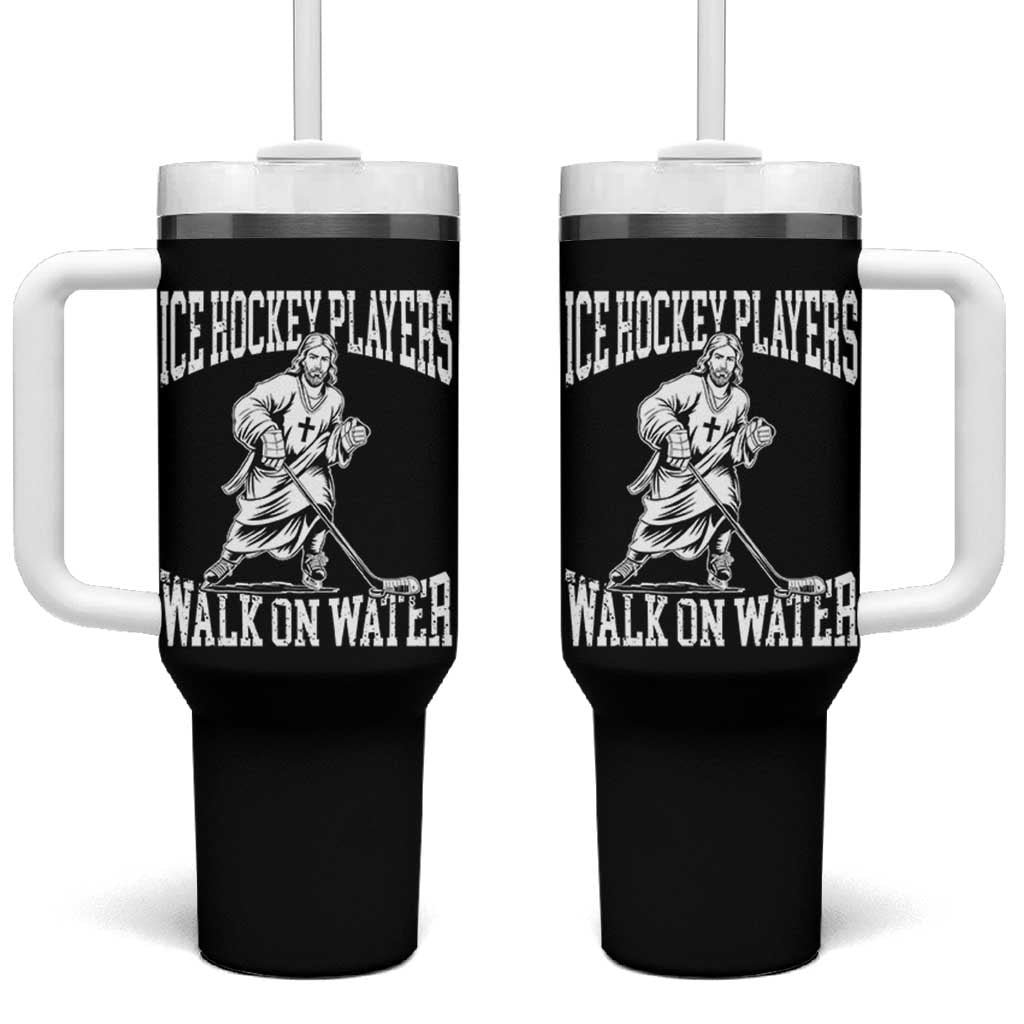 Jesus Ice Hockey Players Walk On Water Tumbler With Handle Funny Christian Gift - Wonder Print Shop