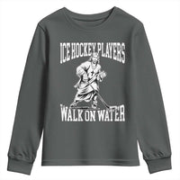 Jesus Ice Hockey Players Walk On Water Youth Sweatshirt Funny Christian Gift - Wonder Print Shop