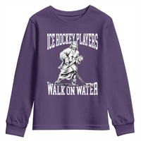 Jesus Ice Hockey Players Walk On Water Youth Sweatshirt Funny Christian Gift - Wonder Print Shop