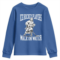 Jesus Ice Hockey Players Walk On Water Youth Sweatshirt Funny Christian Gift - Wonder Print Shop