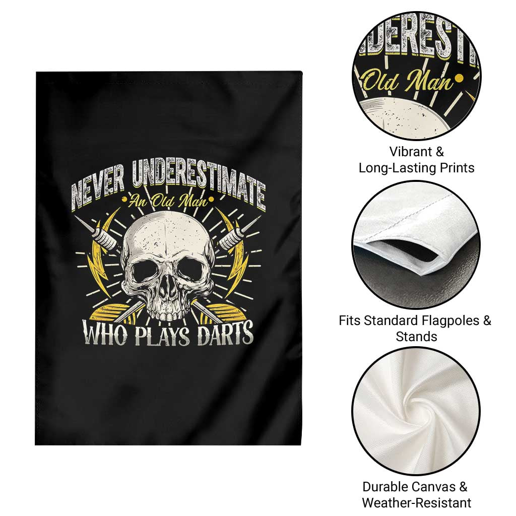 Never Underestimate An Old Who Plays Darts Garden Flag Funny Darts Fan - Wonder Print Shop