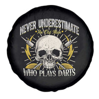 Never Underestimate An Old Who Plays Darts Spare Tire Cover Funny Darts Fan - Wonder Print Shop