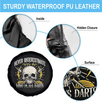 Never Underestimate An Old Who Plays Darts Spare Tire Cover Funny Darts Fan - Wonder Print Shop