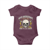 Never Underestimate An Old Who Plays Darts Baby Onesie Funny Darts Fan - Wonder Print Shop