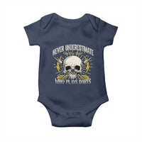 Never Underestimate An Old Who Plays Darts Baby Onesie Funny Darts Fan - Wonder Print Shop