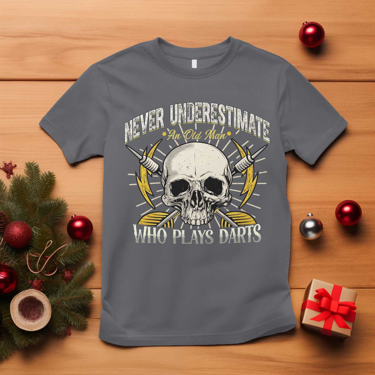 Never Underestimate An Old Who Plays Darts T Shirt Funny Darts Fan - Wonder Print Shop