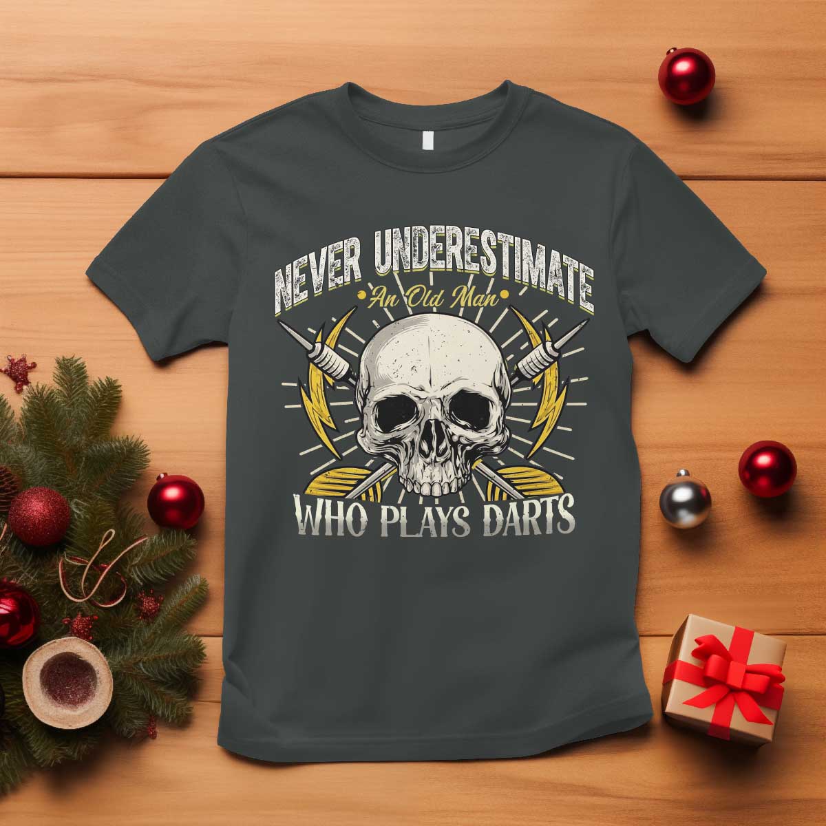 Never Underestimate An Old Who Plays Darts T Shirt Funny Darts Fan - Wonder Print Shop