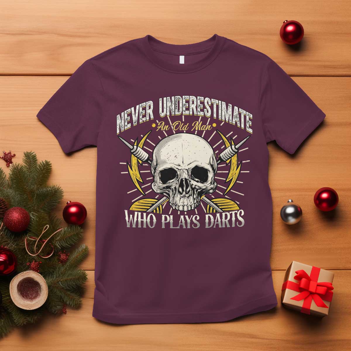 Never Underestimate An Old Who Plays Darts T Shirt Funny Darts Fan - Wonder Print Shop