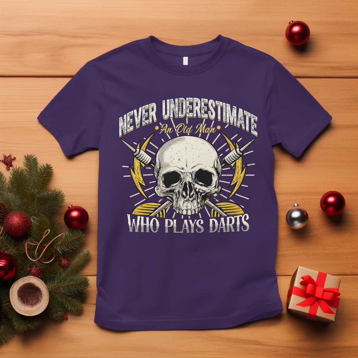 Never Underestimate An Old Who Plays Darts T Shirt Funny Darts Fan - Wonder Print Shop