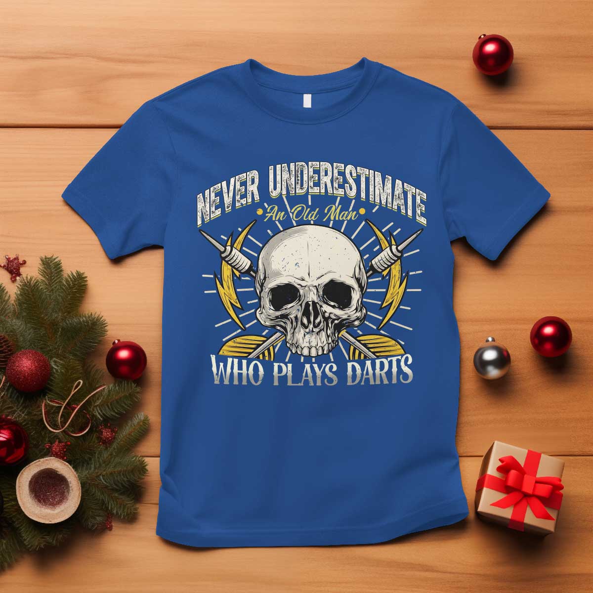 Never Underestimate An Old Who Plays Darts T Shirt Funny Darts Fan - Wonder Print Shop