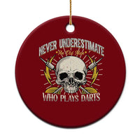 Never Underestimate An Old Who Plays Darts Ceramic Ornament Funny Darts Fan - Wonder Print Shop