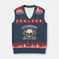 Never Underestimate An Old Who Plays Darts V-Neck Knit Sweater Vest Funny Darts Fan - Wonder Print Shop