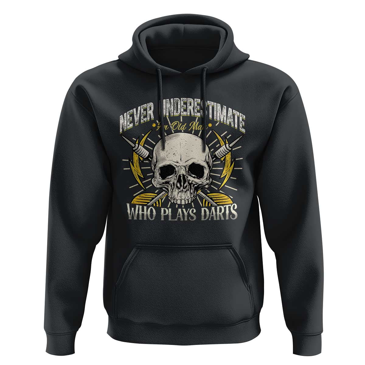 Never Underestimate An Old Who Plays Darts Hoodie Funny Darts Fan - Wonder Print Shop