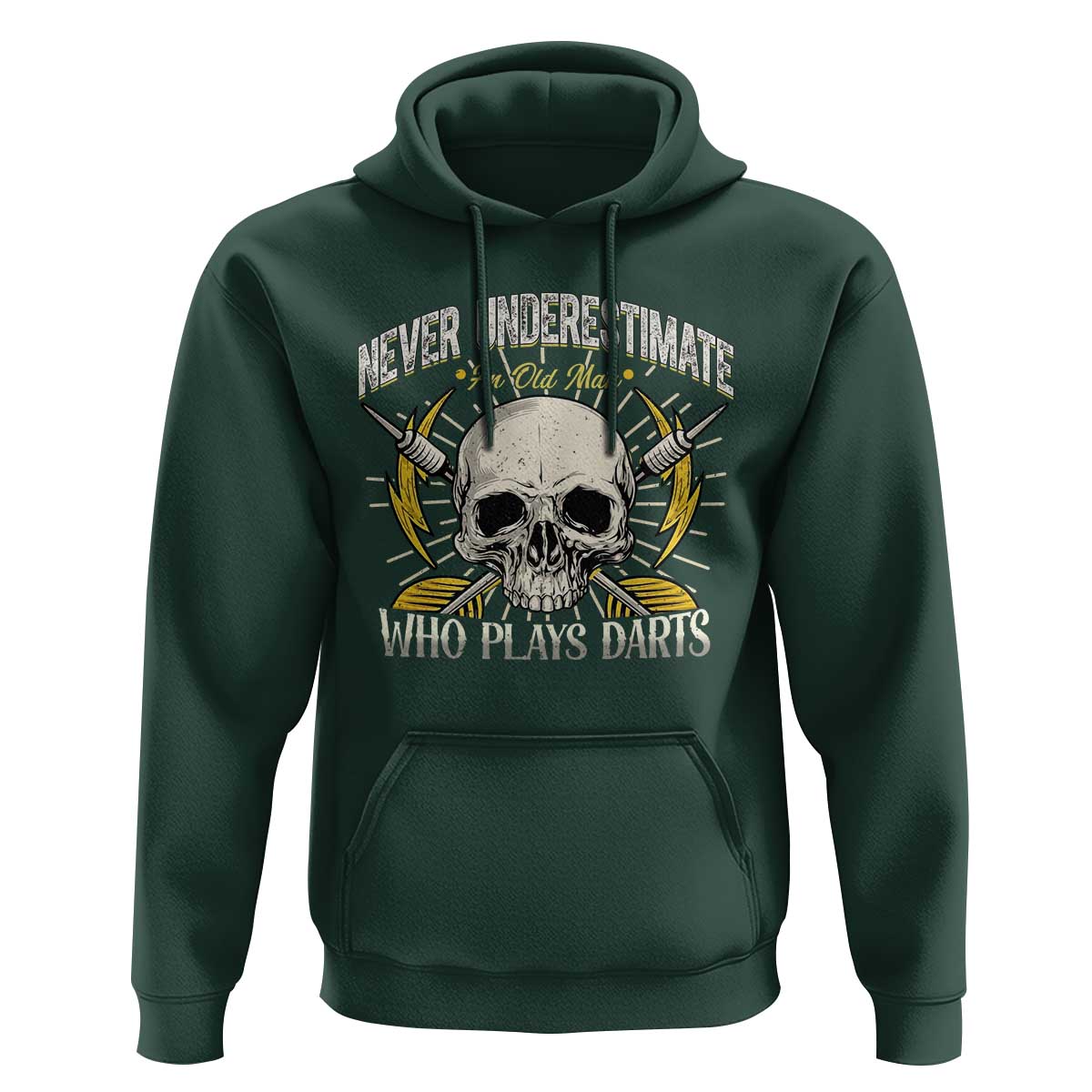 Never Underestimate An Old Who Plays Darts Hoodie Funny Darts Fan - Wonder Print Shop