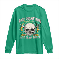 Never Underestimate An Old Who Plays Darts Long Sleeve Shirt Funny Darts Fan - Wonder Print Shop