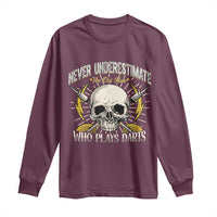 Never Underestimate An Old Who Plays Darts Long Sleeve Shirt Funny Darts Fan - Wonder Print Shop