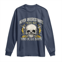 Never Underestimate An Old Who Plays Darts Long Sleeve Shirt Funny Darts Fan - Wonder Print Shop