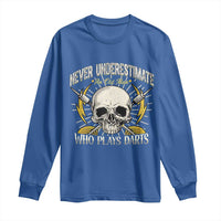 Never Underestimate An Old Who Plays Darts Long Sleeve Shirt Funny Darts Fan - Wonder Print Shop