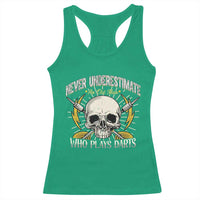 Never Underestimate An Old Who Plays Darts Racerback Tank Top Funny Darts Fan - Wonder Print Shop