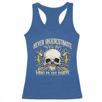Never Underestimate An Old Who Plays Darts Racerback Tank Top Funny Darts Fan - Wonder Print Shop